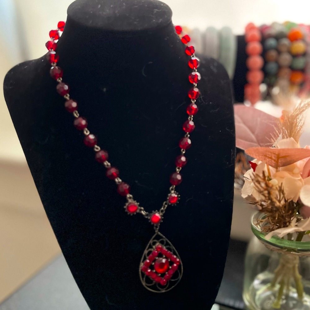 Red Beaded Necklace